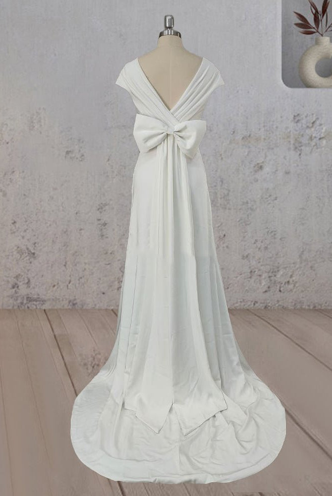 Mermaid Satin Sweep Train Wedding Dress With Train - KissProm