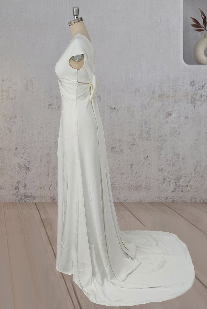 Mermaid Satin Sweep Train Wedding Dress With Train - KissProm