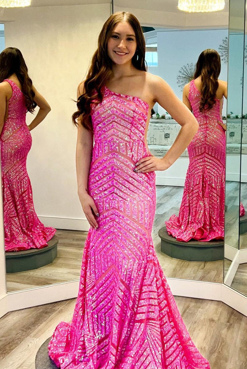 Yaretzi |Mermaid Unique One Shoulder Sequins Prom Dress