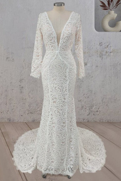 Mermaid Whisper Lace Embroidery Bridal Gown Wedding Dress