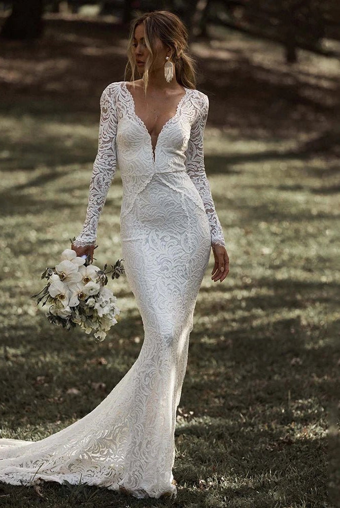 Mermaid Whisper Lace Embroidery Bridal Gown Wedding Dress