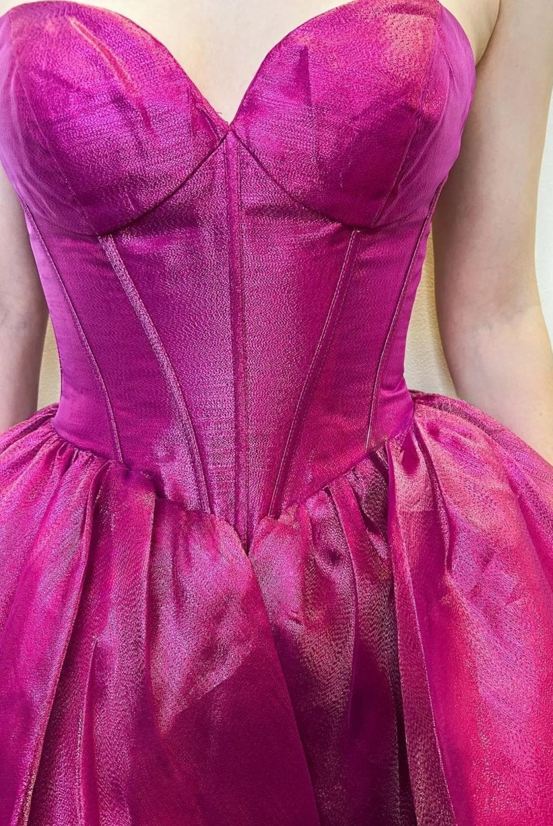 Mili | Magenta - A-line Sweetheart Satin Short Homecoming Dresses