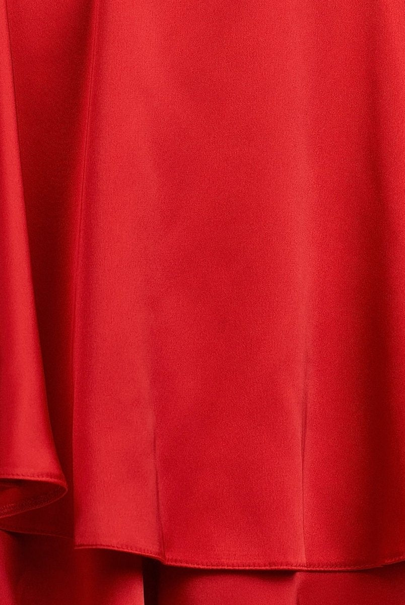 Naevira | Red - A Line Cowl Neck Satin Short Homecoming Dresses