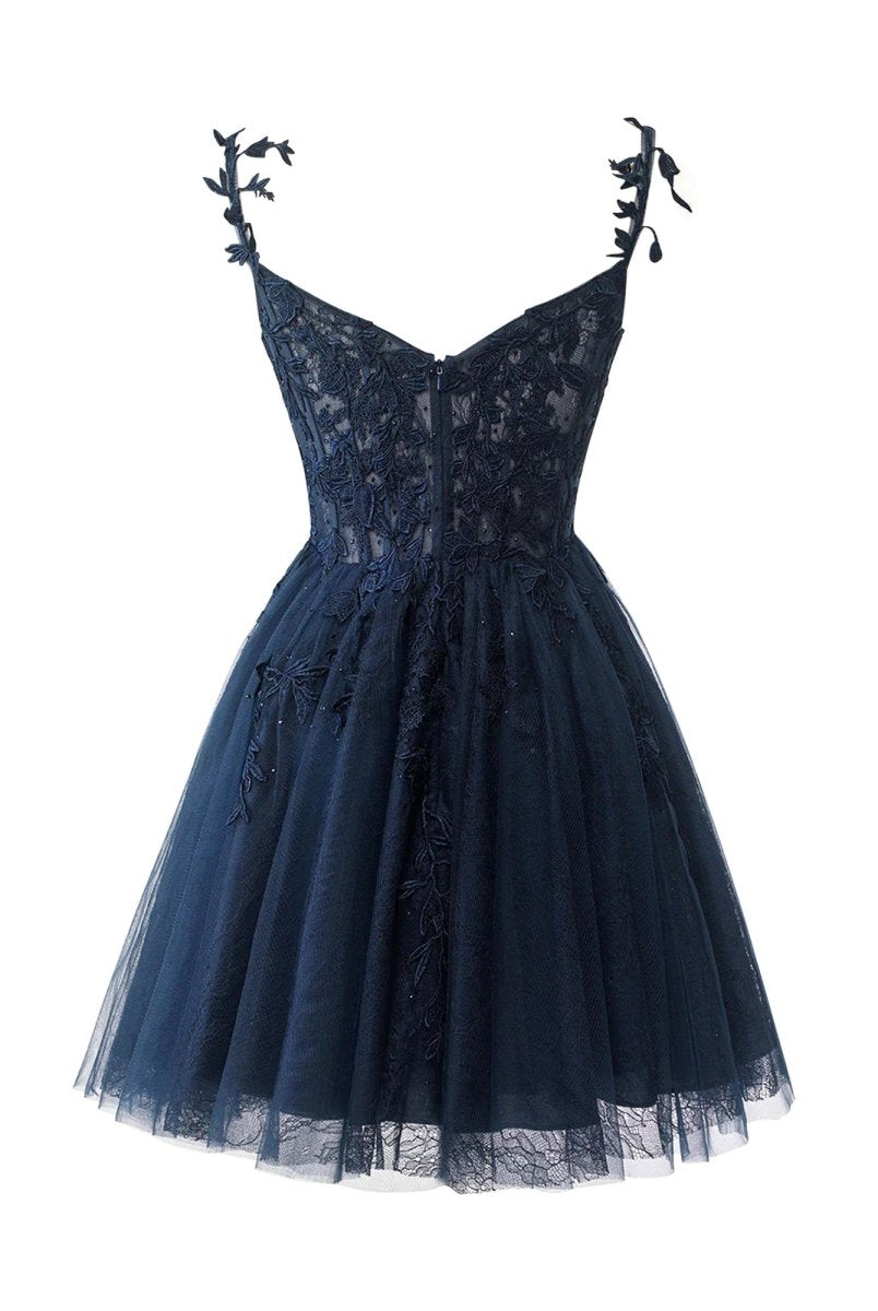 Mona | A Line Sweetheart Mint Appliques Short Homecoming Dresses