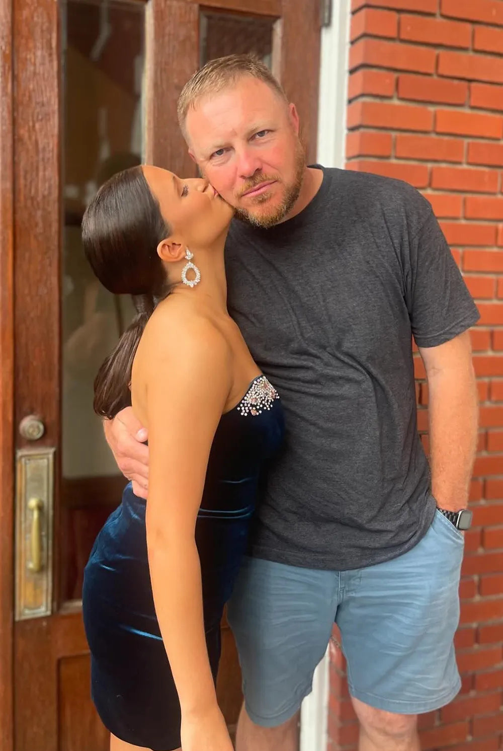 Navy Strapless Bodycon Homecoming Dress with Beading - KissProm