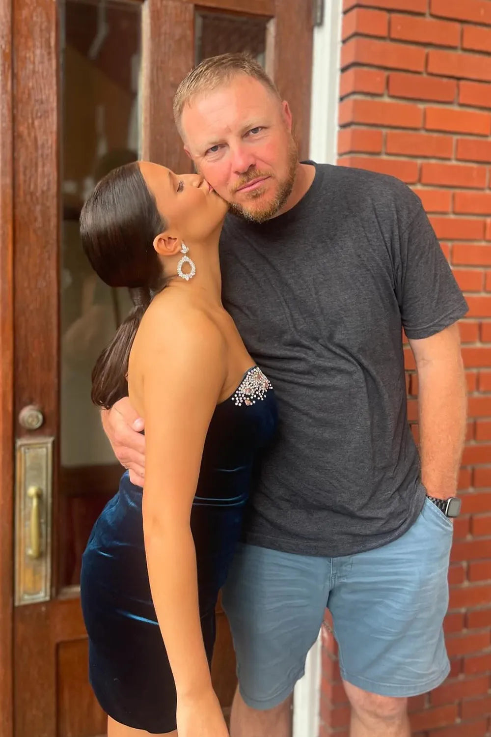 Navy Strapless Bodycon Homecoming Dress with Beading - KissProm