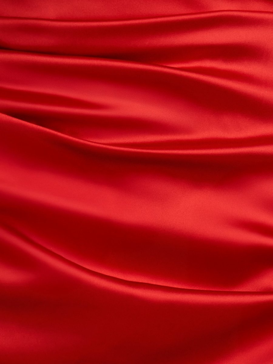 Niva | Red - Sheath One Shoulder Satin Homecoming Dress With Drape