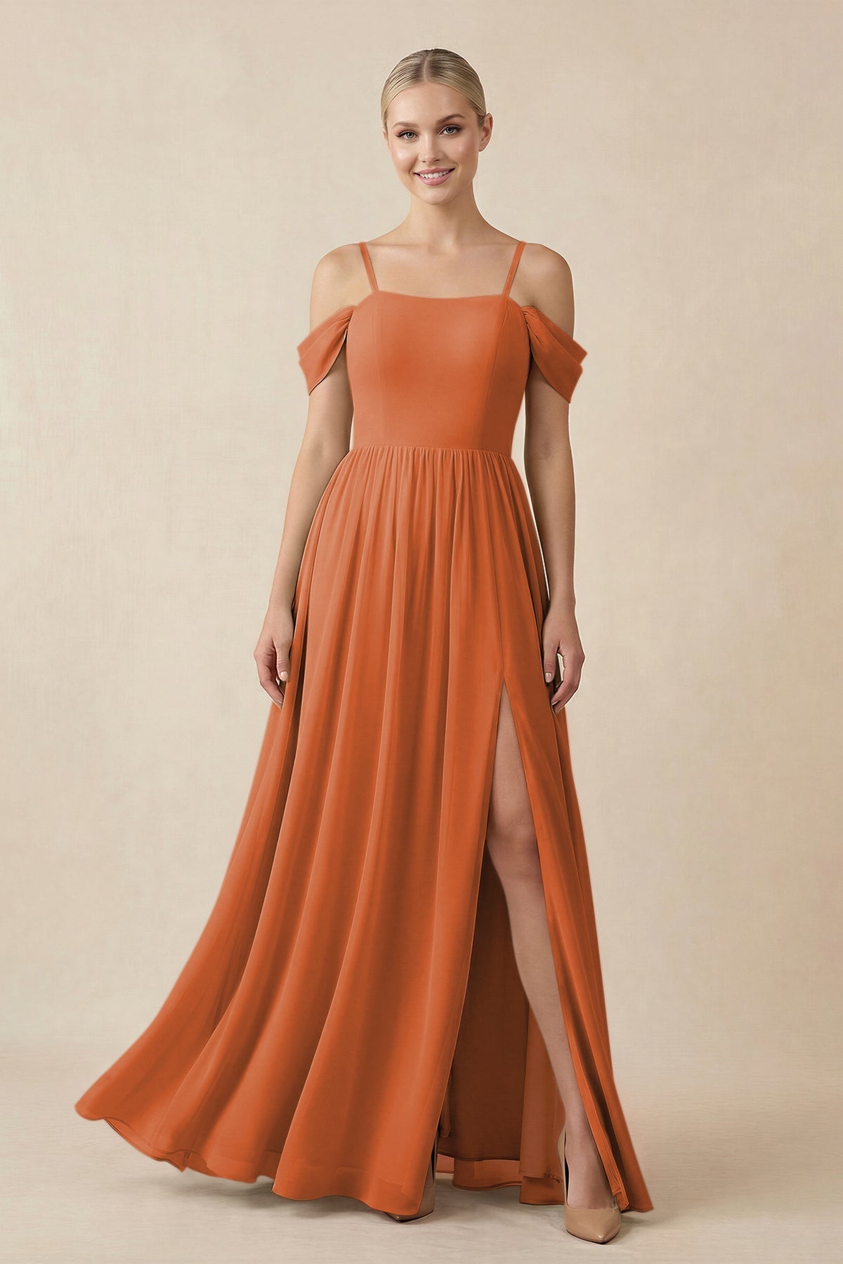 off the shoulder spaghetti strap dress CRISSCROSS PUFF SLEEVE LONG A-LINE WEDDING GOWN WITH – Dave & Johnny