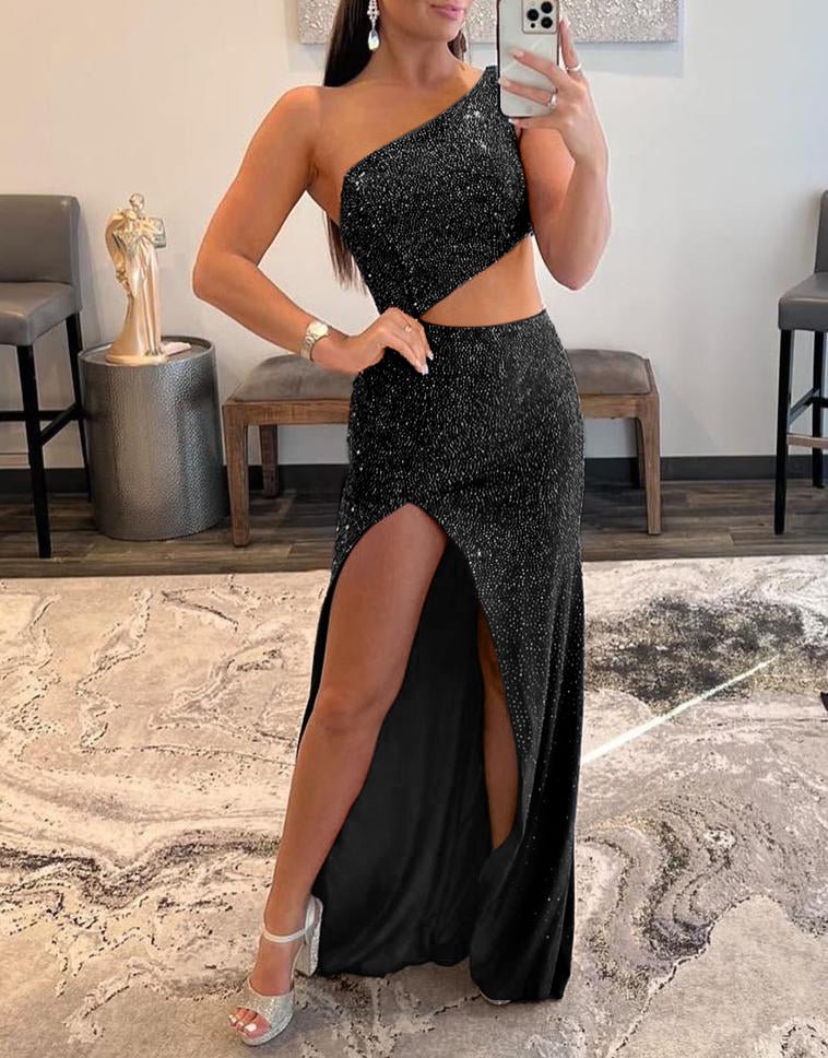 Toni | One Shoulder Royal Blue Prom Dress with Split - KissProm