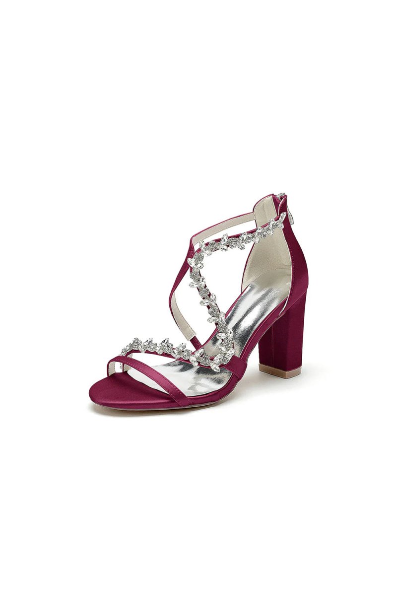 Women's Wedding Shoes Pointed Toe Elegant Bridal Shoes with Rhinestone & Beadings & Ruffles