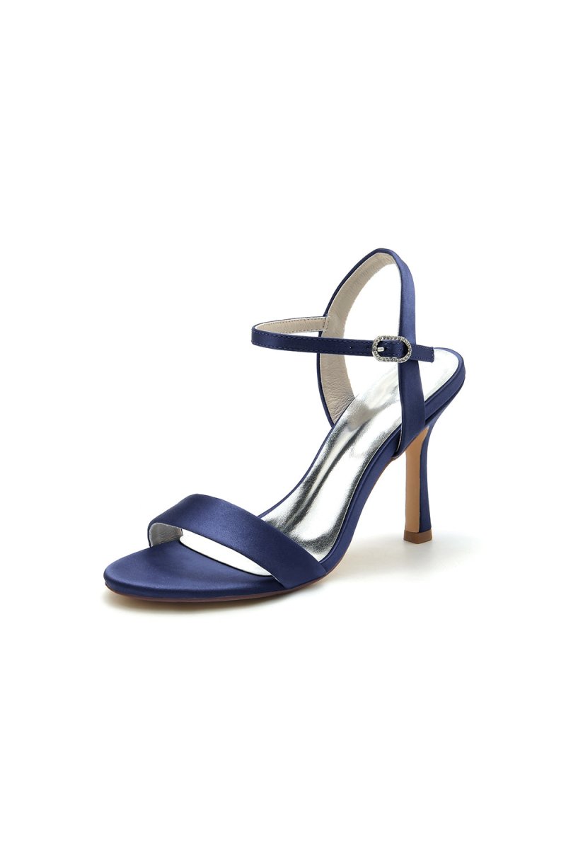 Open Toe Ankle Strap Satin Party Shoes