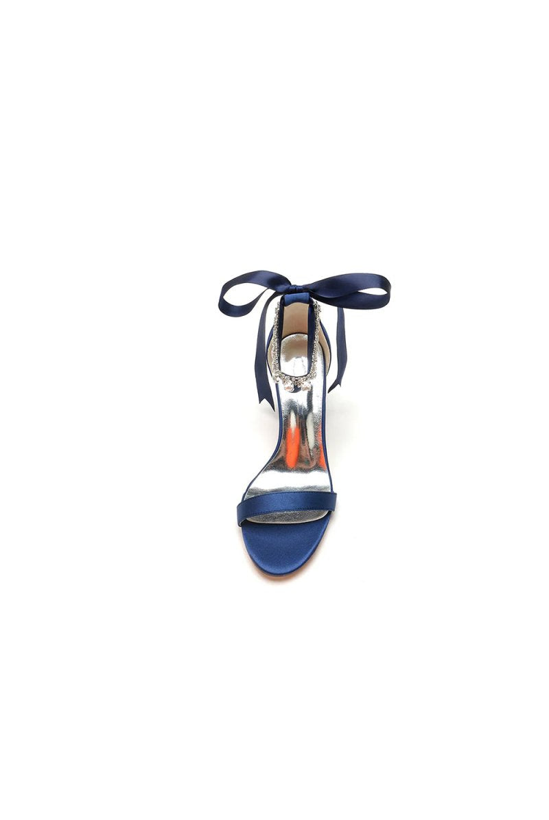 Open Toe Ribborn Tie High Heels Party - KissProm