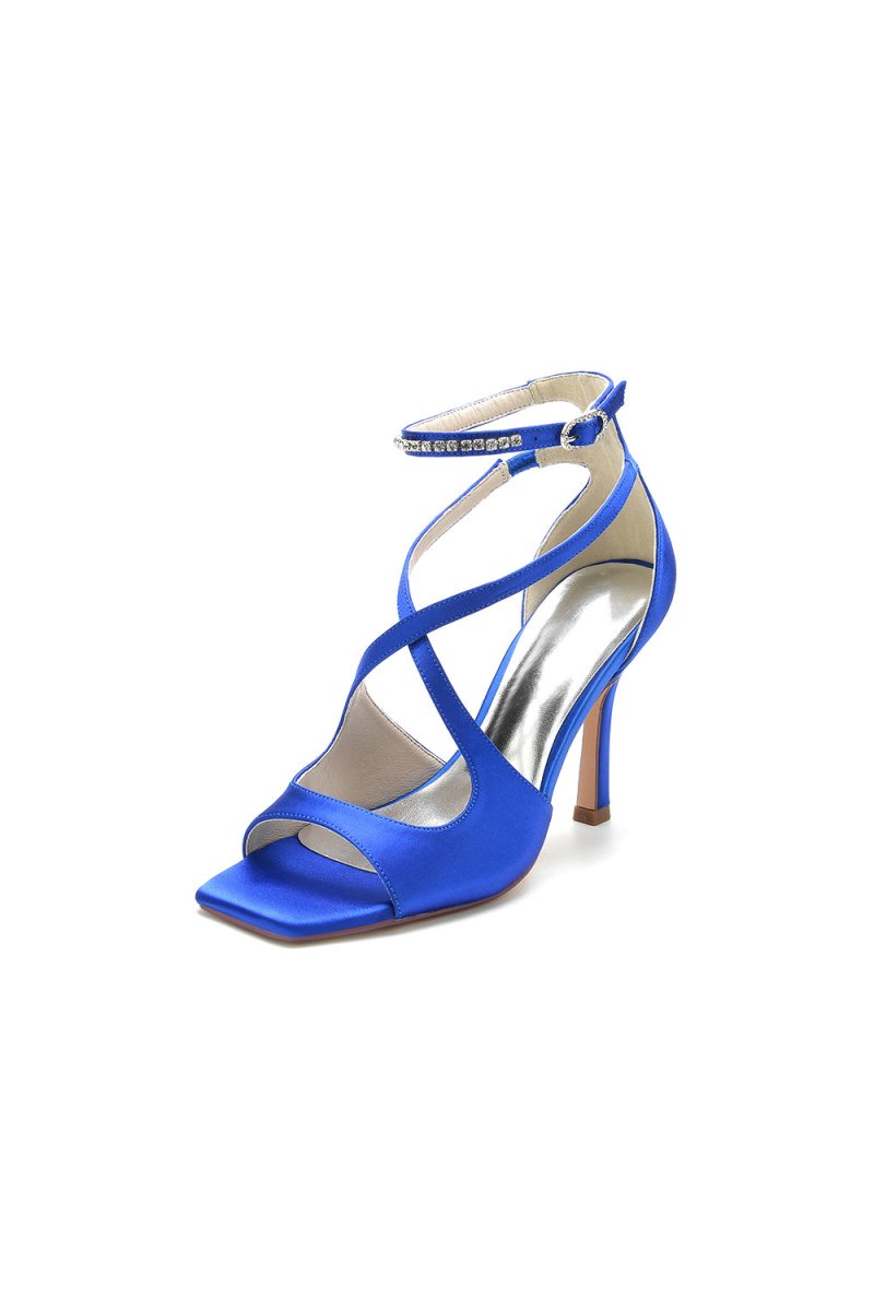 Open Toe Wedding Shoes with Straps - KissProm