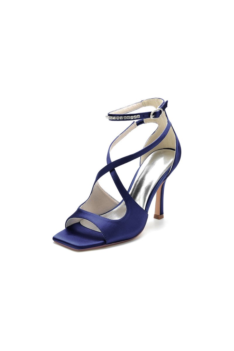 Open Toe Wedding Shoes with Straps - KissProm