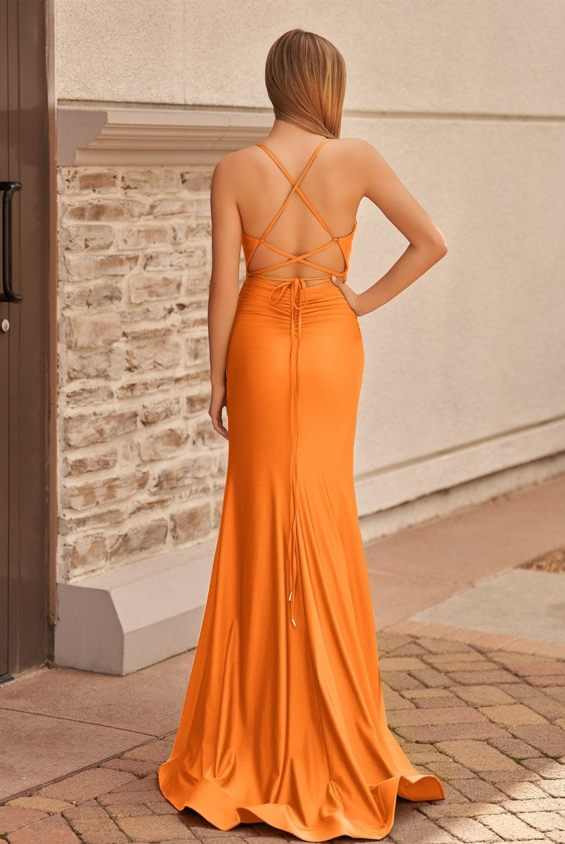 Elisabeth | Mermaid Spaghetti Straps Jersey Prom Dress with Slit