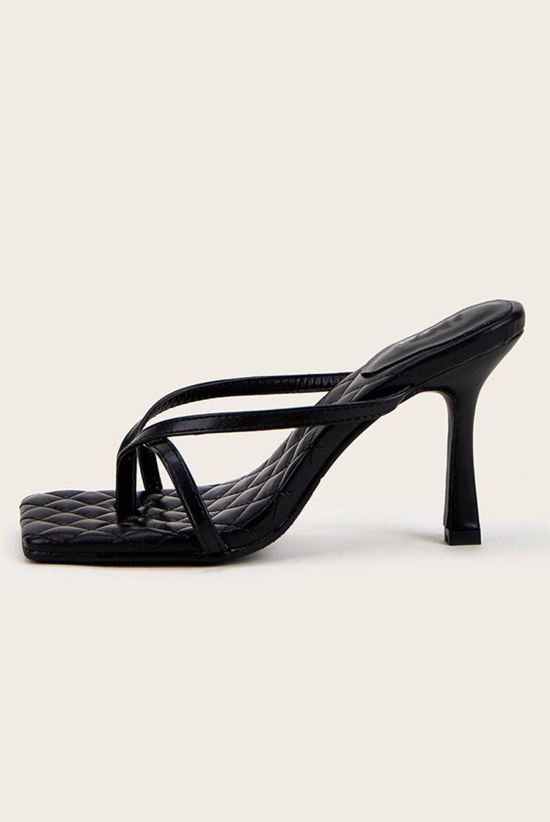 Outdoor Peep Toe Sandals Stiletto Heel Microfiber Leather Fashion Shoes - KissProm