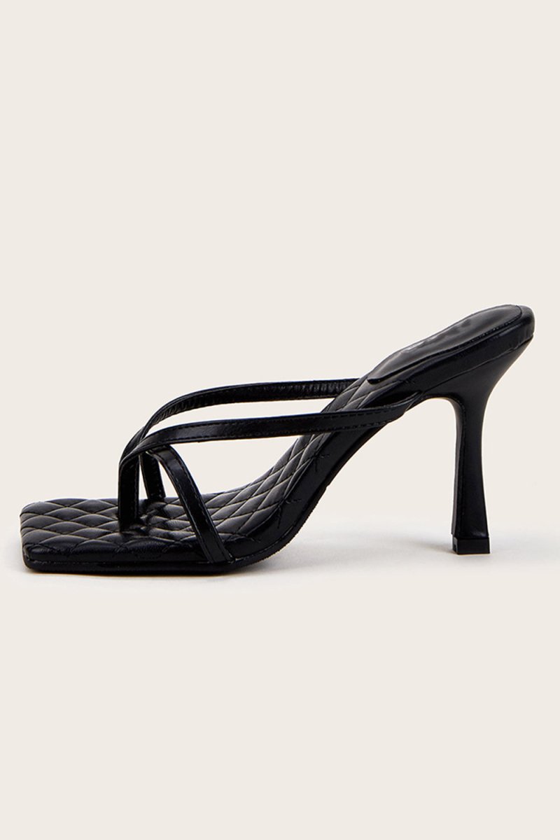 Outdoor Peep Toe Sandals Stiletto Heel Microfiber Leather Fashion Shoes - KissProm