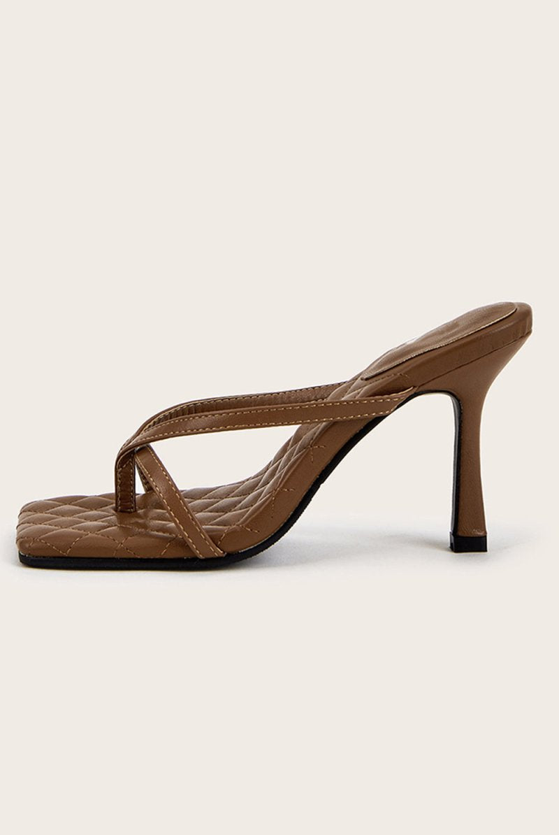 Outdoor Peep Toe Sandals Stiletto Heel Microfiber Leather Fashion Shoes - KissProm