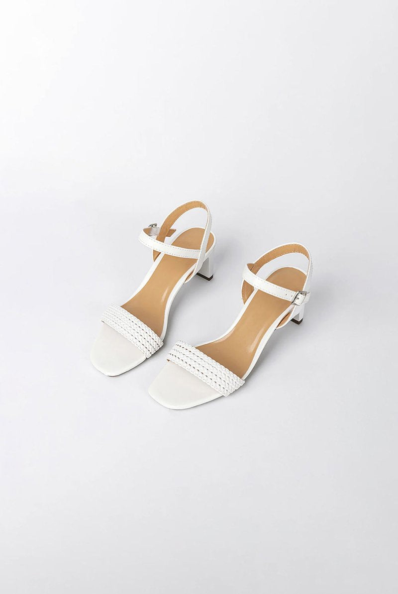 Outdoor Sandals Peep Toe Chunky Heel Fashion Shoes With Buckle Braided Strap - KissProm
