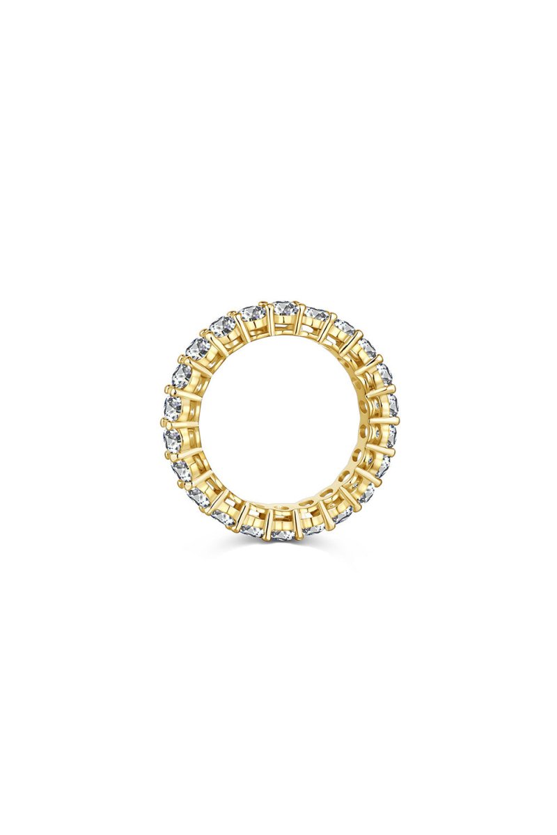 Oval Zircons Sterling Silver 18K Gold Plated Infinity Ring - KissProm