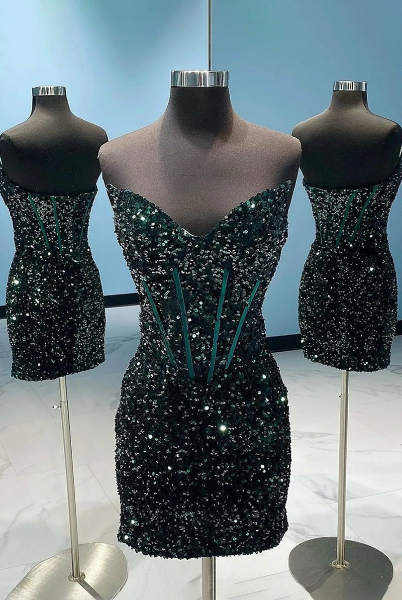 Pallid | Sweetheart Bodycon Sequins Homecoming Dress
