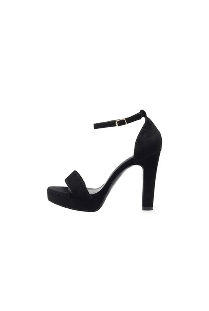 Party Peep Toe Platform Sandals Suede with Buckle Ankle Strap Evening Fashion Shoes - KissProm