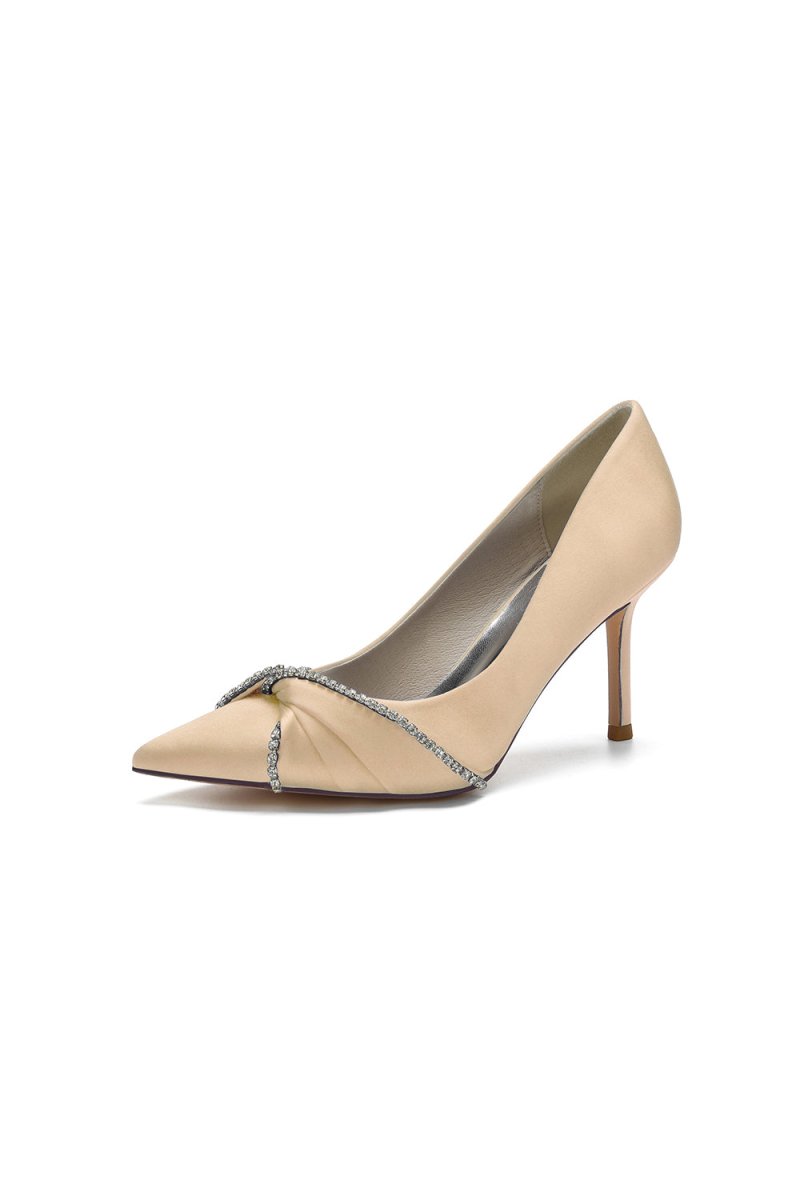 Party Pointed Toe Crystal High Heels - KissProm