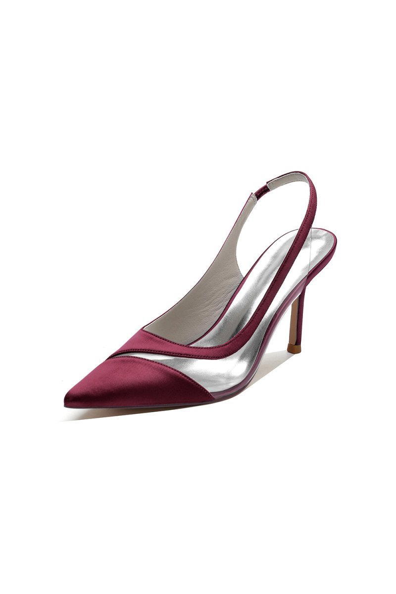 Party Pointed Toe Slingback Strap High Heels - KissProm