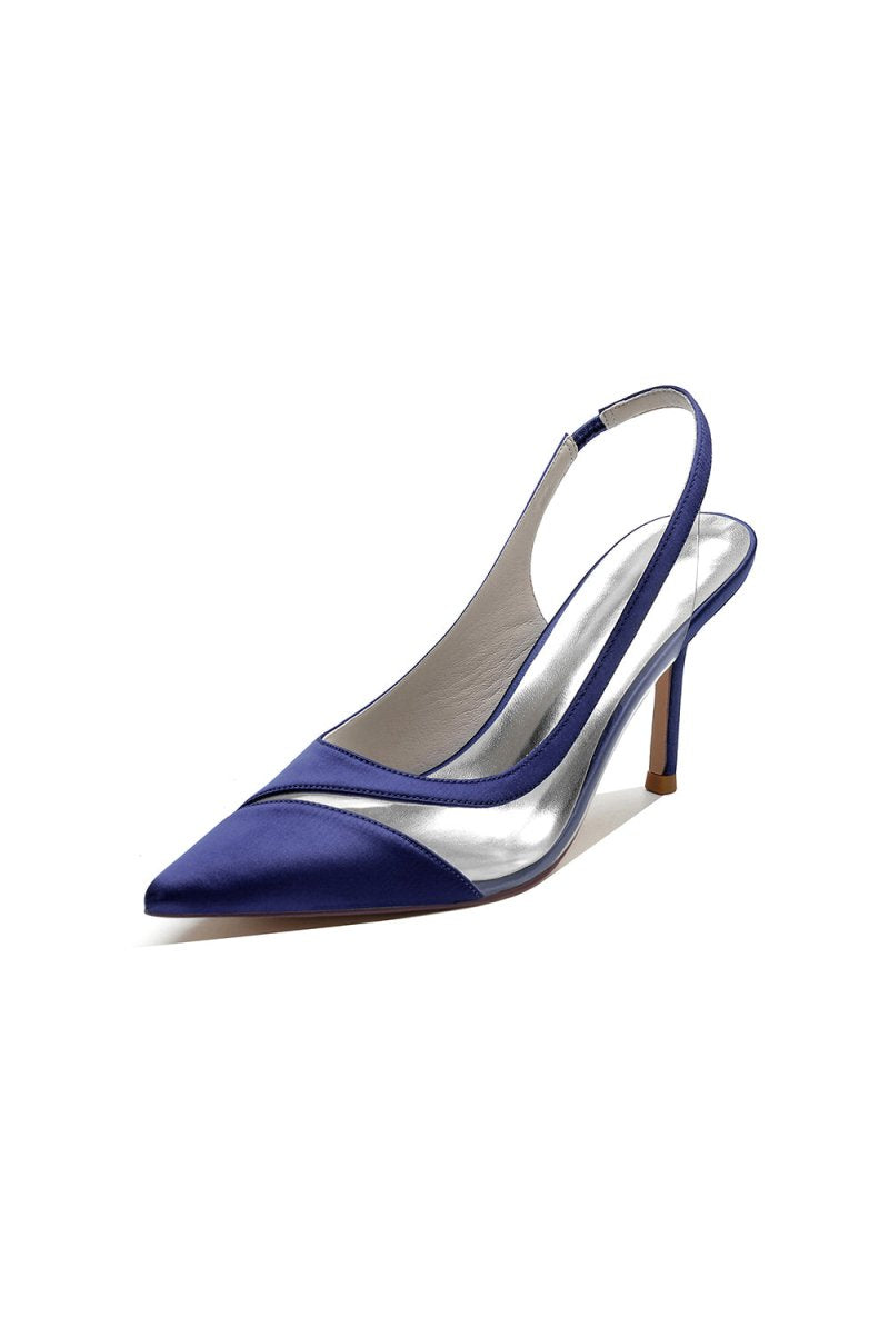 Party Pointed Toe Slingback Strap High Heels - KissProm