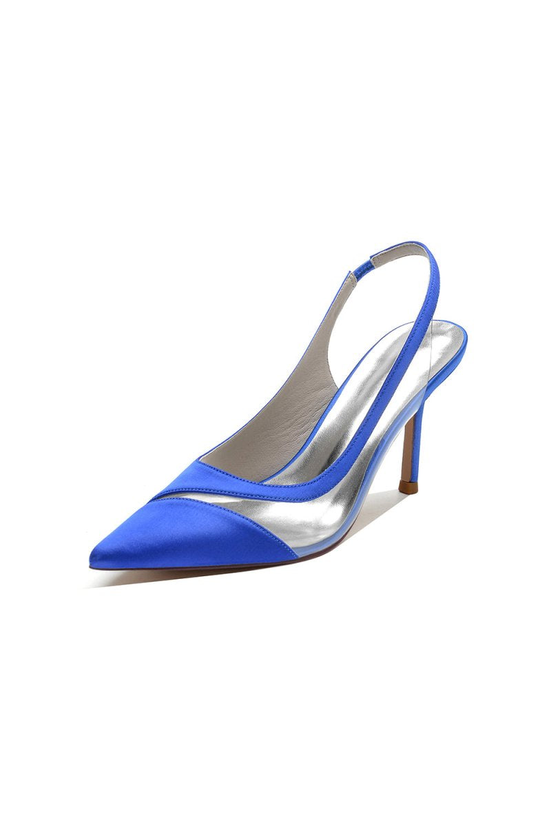 Party Pointed Toe Slingback Strap High Heels - KissProm