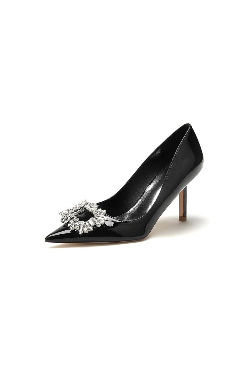 Patent Leather Wedding Shoes with Rhinestone - KissProm