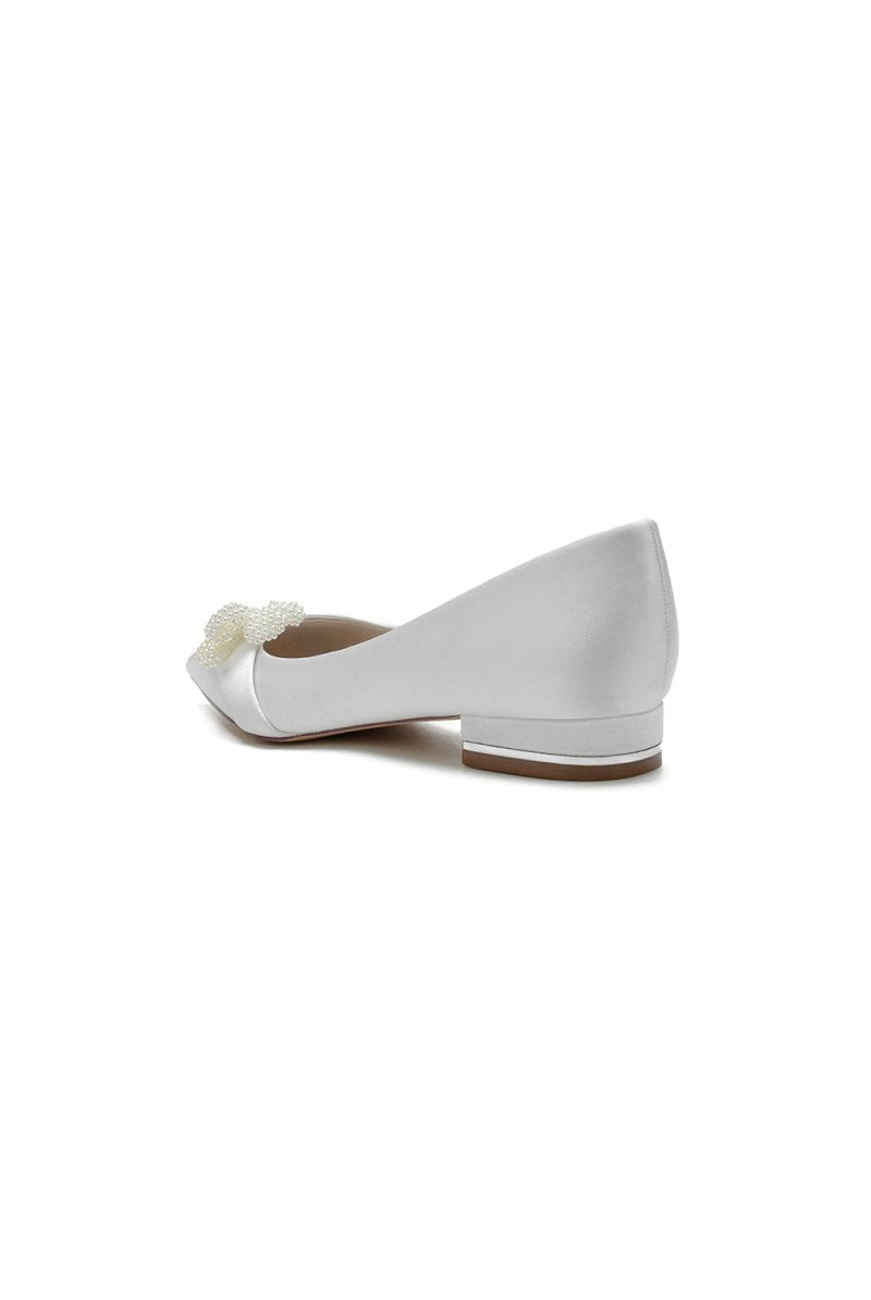 Pearl Flower Cocktail Pointed Toe Flats - KissProm