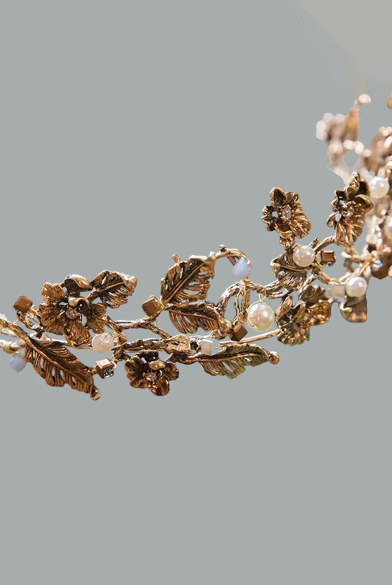 Pearl Gold Vintage Halloween Crown - KissProm