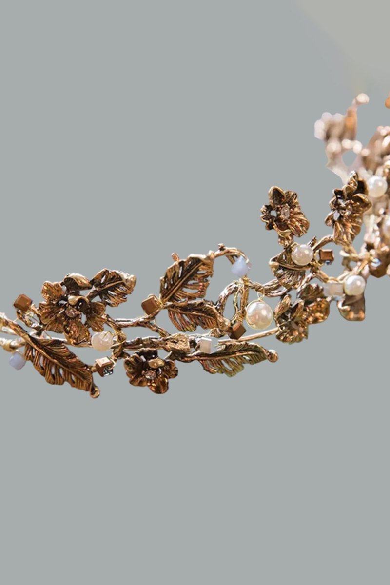 Pearl Gold Vintage Halloween Crown - KissProm