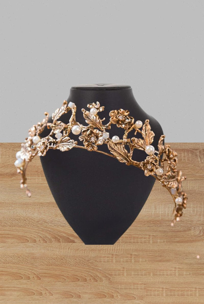 Pearl Gold Vintage Halloween Crown - KissProm
