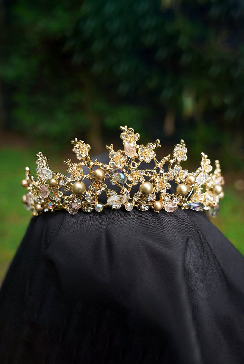 Pearl Gold Woodland Tiara - KissProm