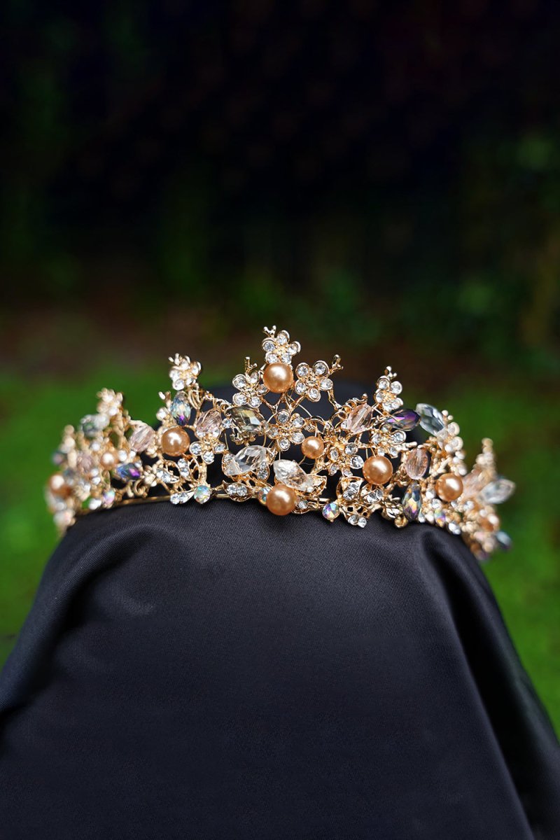 Pearl Gold Woodland Tiara - KissProm