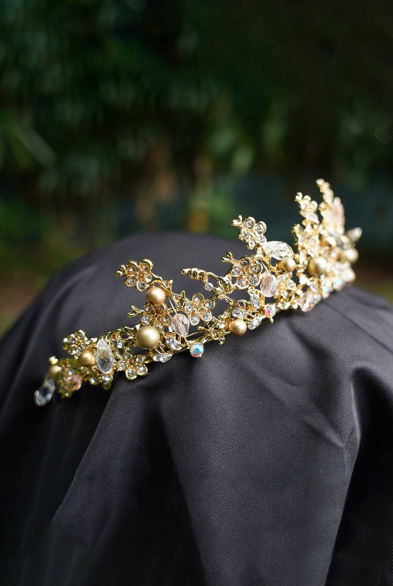 Pearl Gold Woodland Tiara - KissProm
