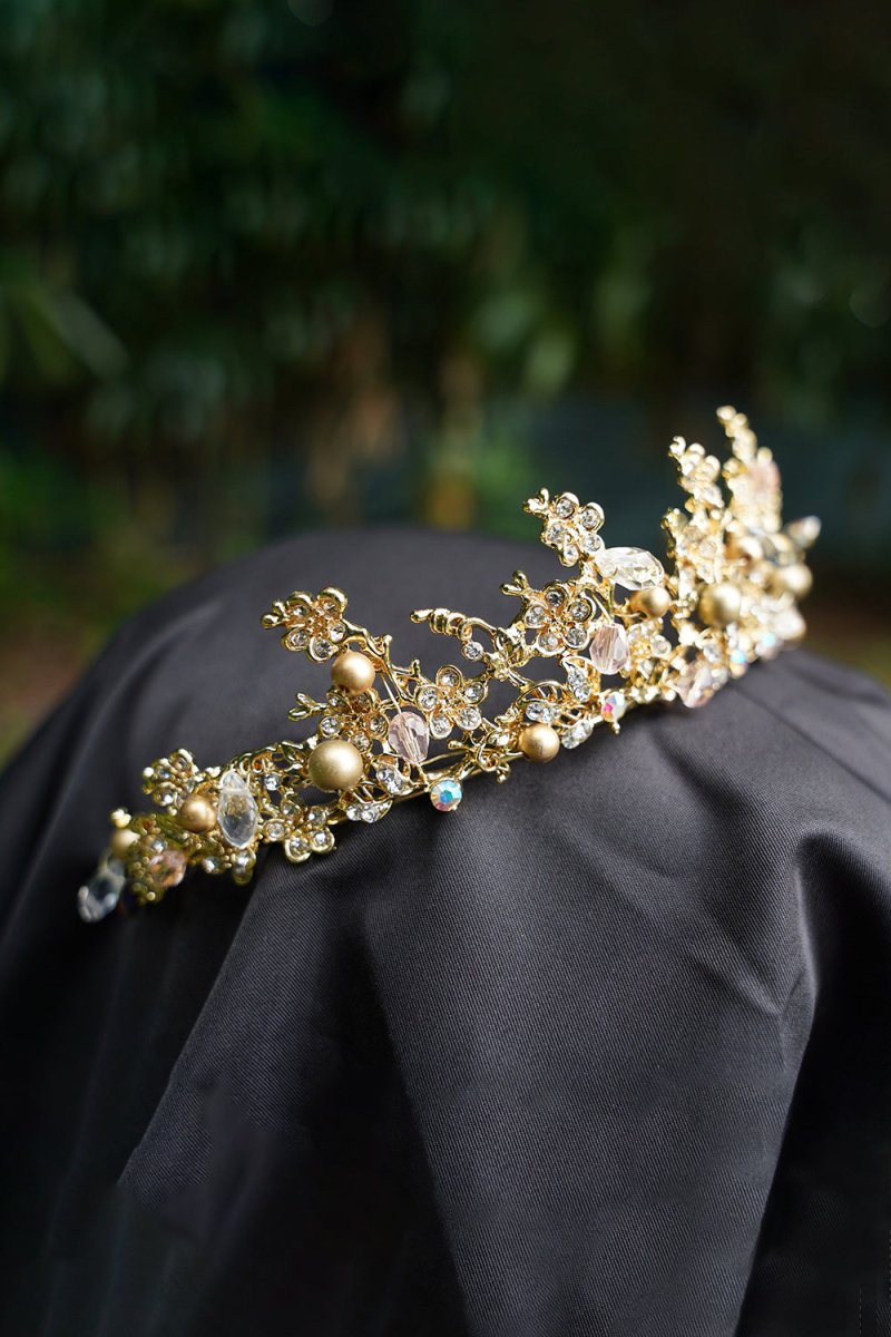 Pearl Gold Woodland Tiara - KissProm