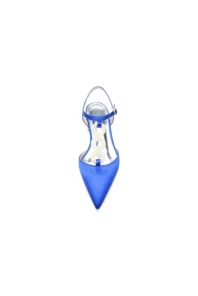 Pearl Strap Pointed Toe Flats - KissProm
