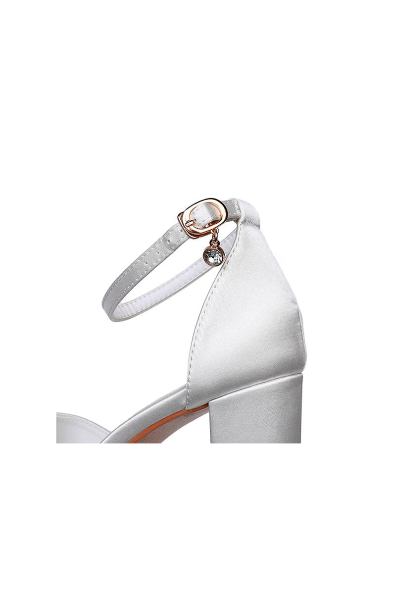 Peep Toe Ankle - Strap Bridal Chunky Heel Sandals - KissProm