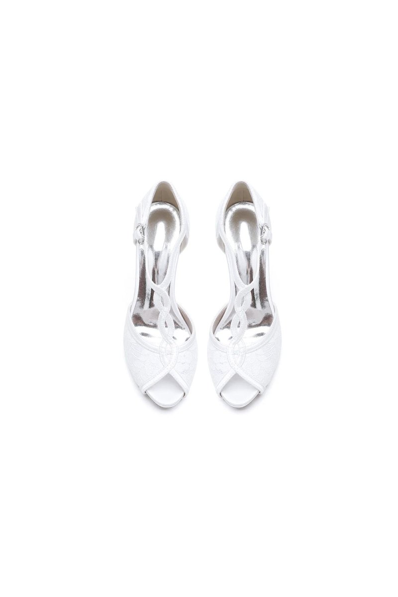 Peep Toe High Heel Shoes Ankle Strap - KissProm