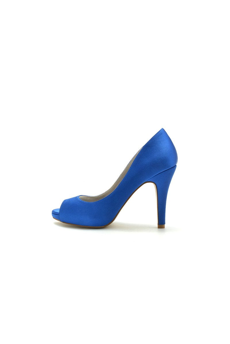 Peep Toe Slip-on Satin Stiletto Heels