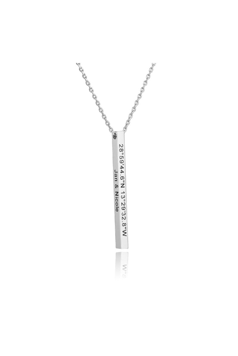 Personalized Gift 3D Bar Dimensional Pendant Necklaces - KissProm