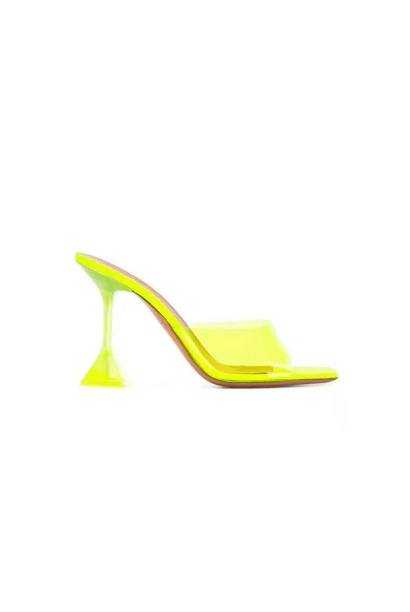 Pink High Heel Naked Mules Sandals - KissProm