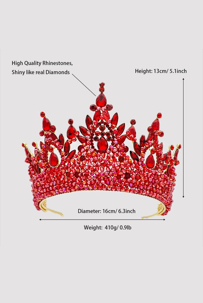 Pink Rhinestone Queen Tiara - KissProm