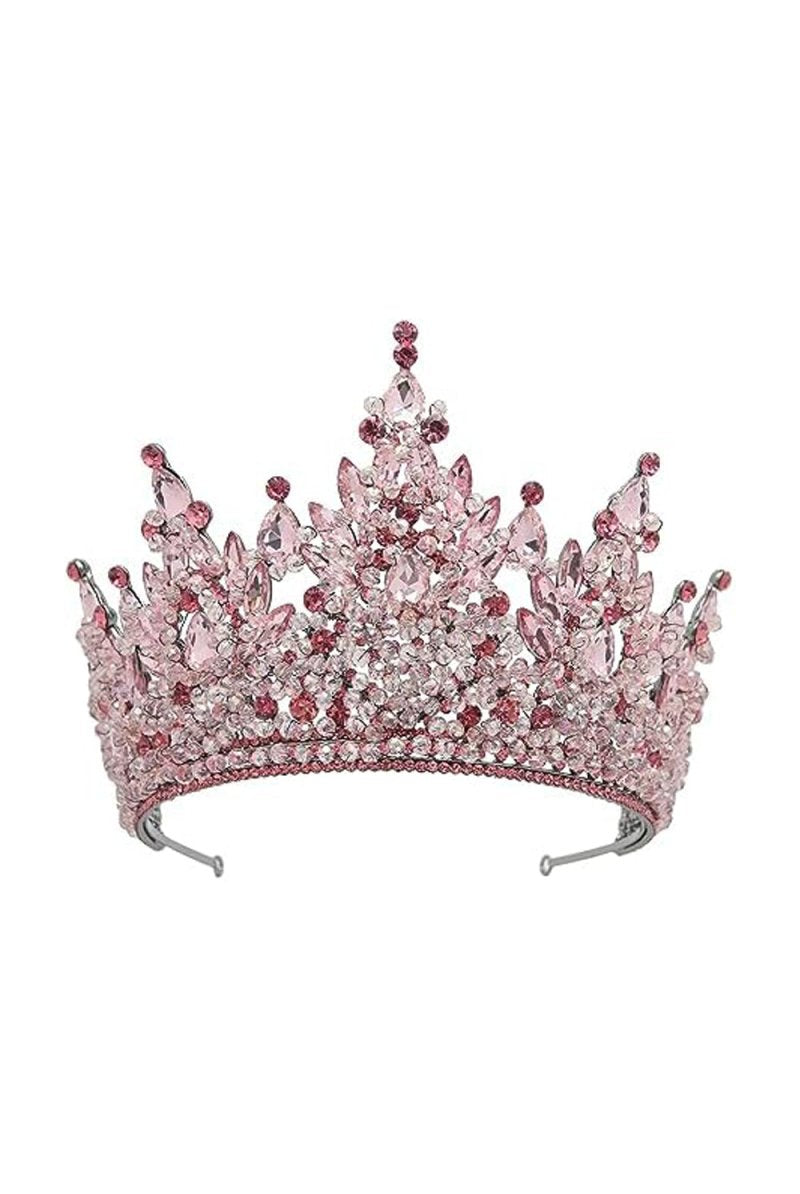 Pink Rhinestone Queen Tiara - KissProm