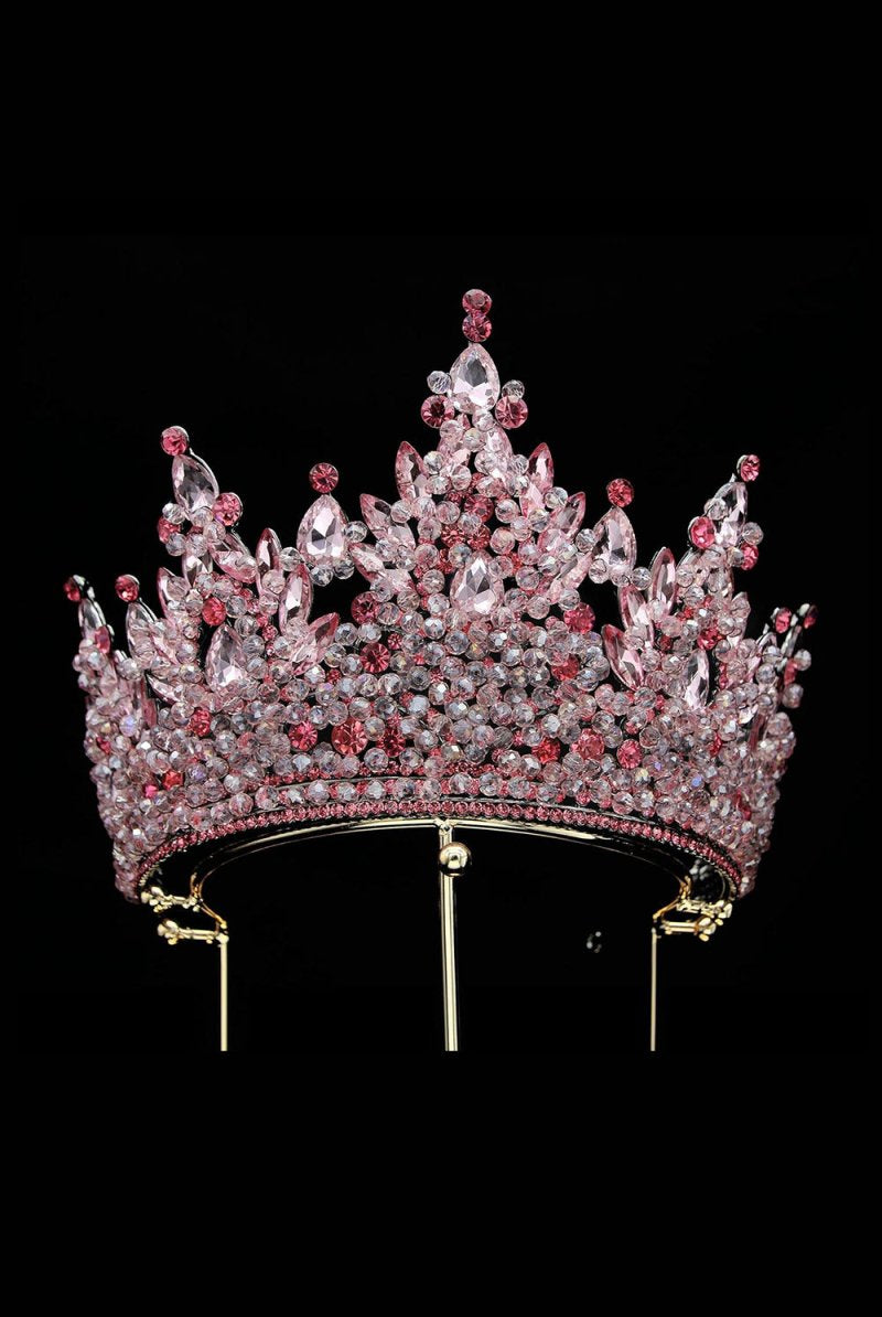 Pink Rhinestone Queen Tiara - KissProm