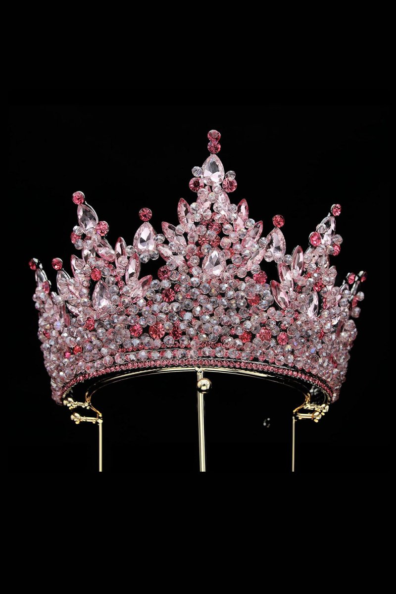 Pink Rhinestone Queen Tiara - KissProm
