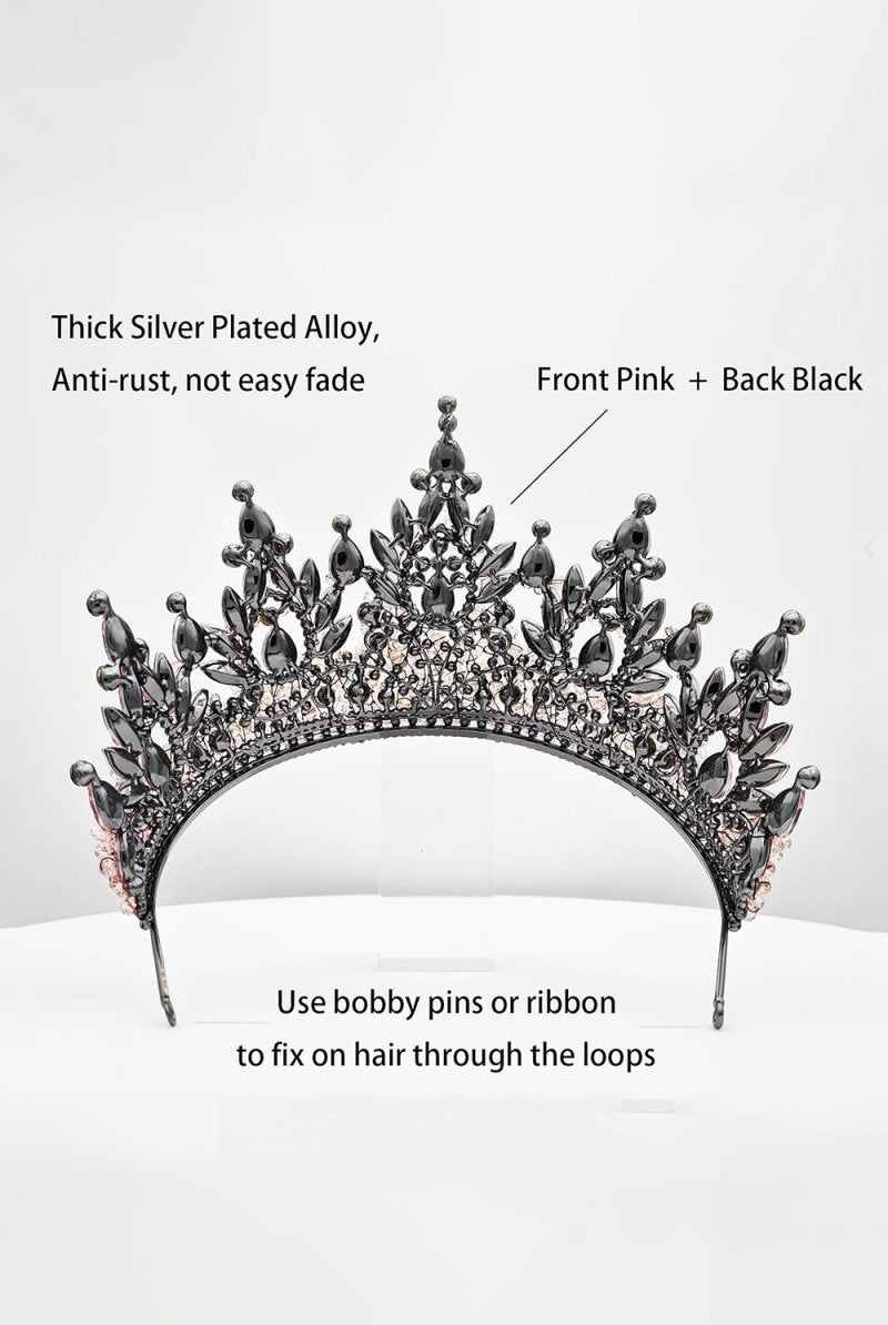 Pink Rhinestone Queen Tiara - KissProm